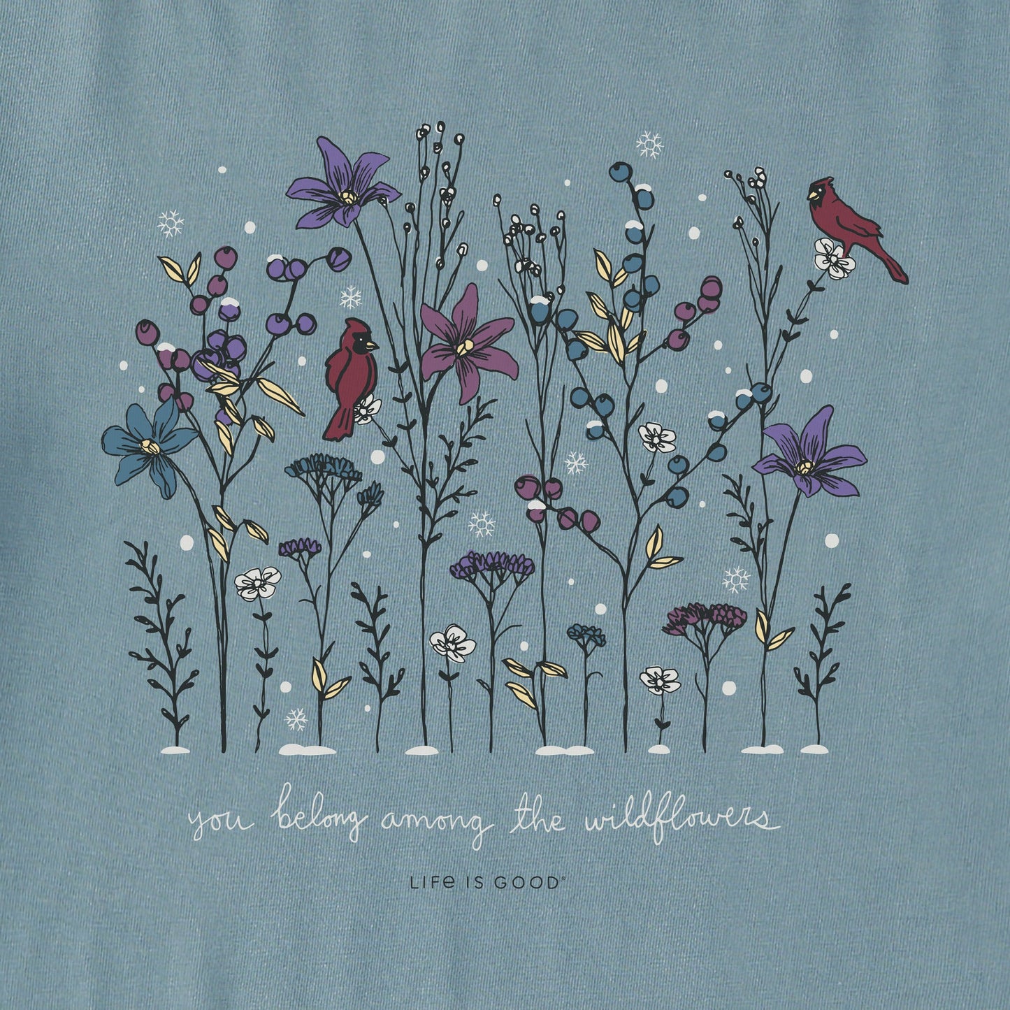 Women's Cardinal Wildflowers Long Sleeve Snuggle Up Sleep Tee