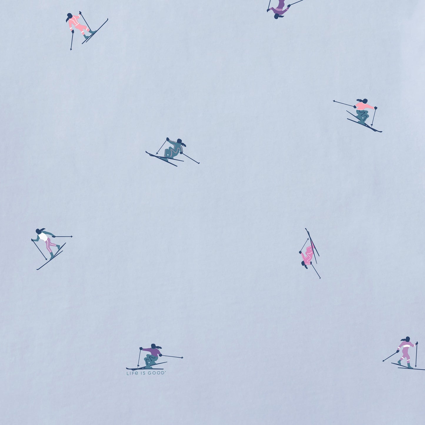 Women's Ski Ya Later Pattern Long Sleeve Snuggle Up Sleep Tee