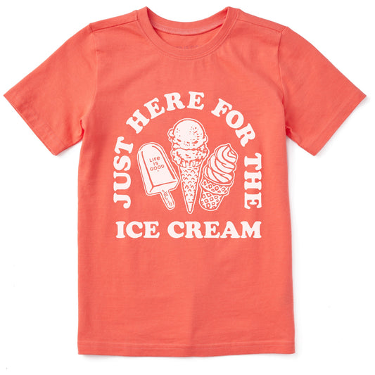 Kids Here for the Ice Cream Short Sleeve Crusher Tee