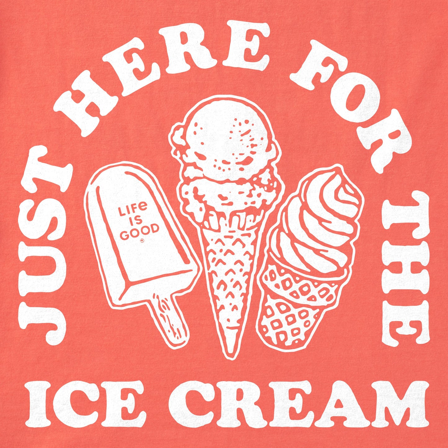 Kids Here for the Ice Cream Short Sleeve Crusher Tee