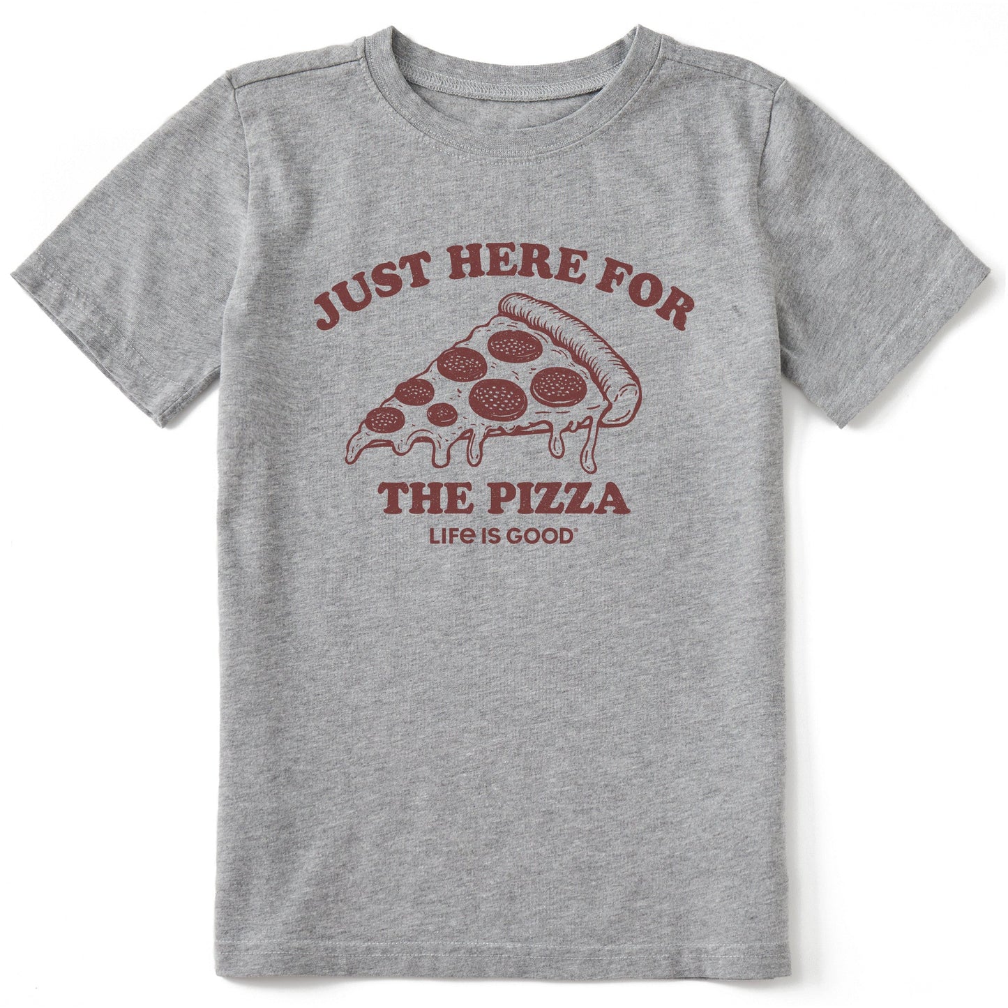 Kids Here for the Pizza (Pepperoni) Short Sleeve Crusher Tee