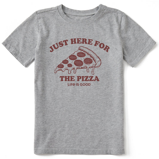 Kids Here for the Pizza (Pepperoni) Short Sleeve Crusher Tee