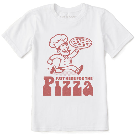 Kids Here for the Pizza Short Sleeve Crusher Tee