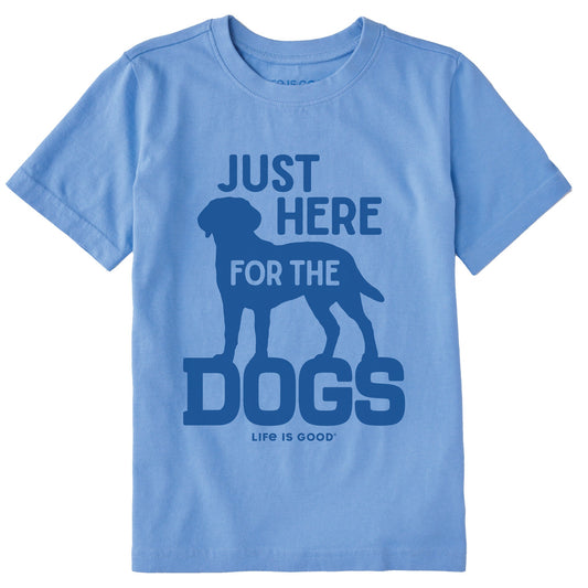 Kids Here for the Dogs Short Sleeve Crusher Tee