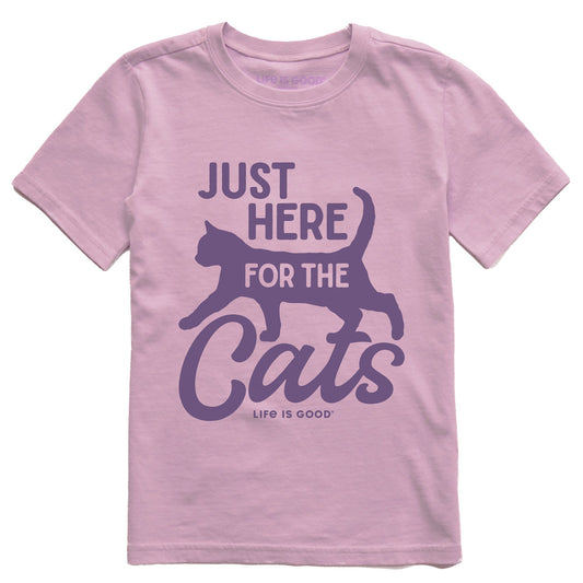 Kids Here for the Cats Short Sleeve Crusher Tee