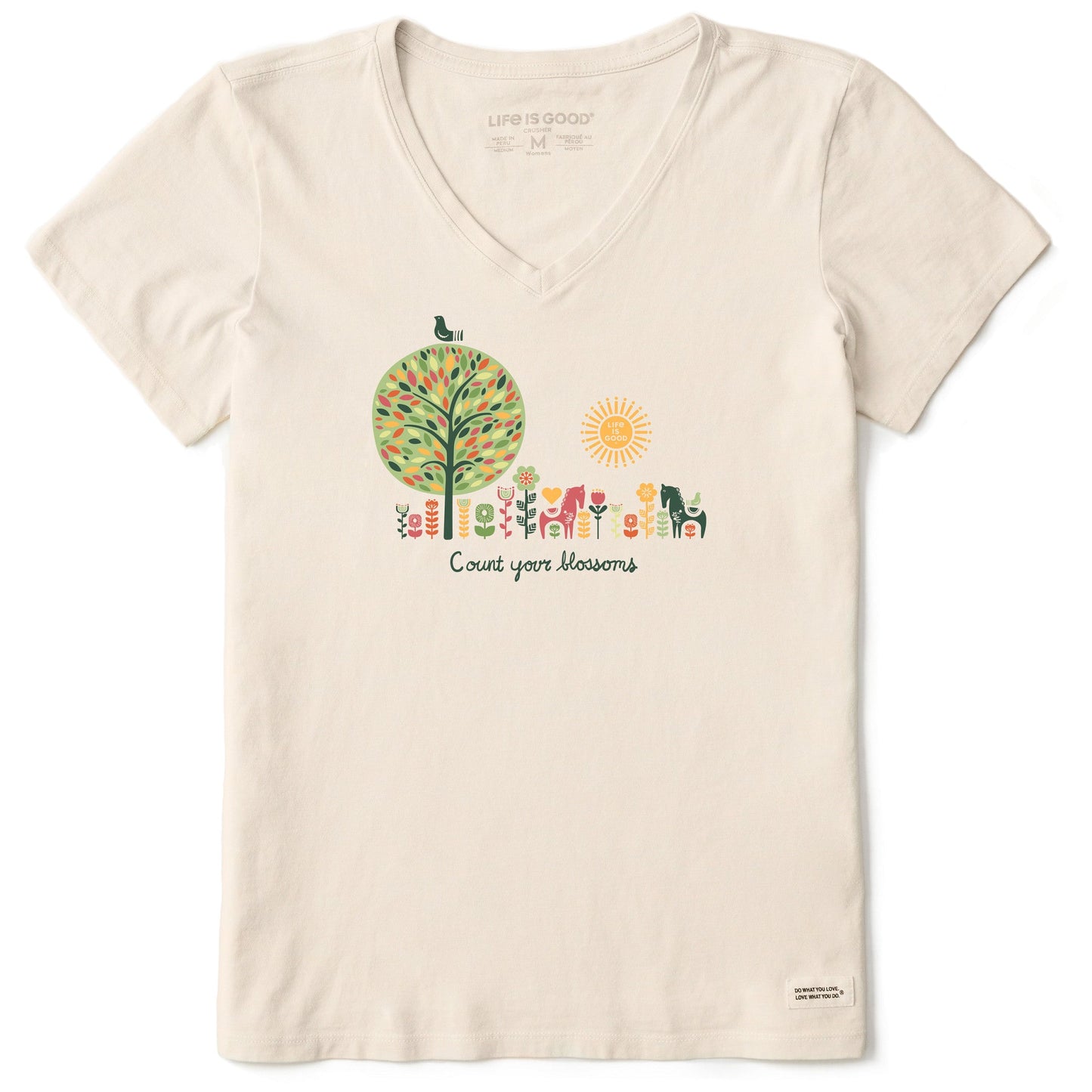 Women's Count your Blossoms Short Sleeve Crusher Vee