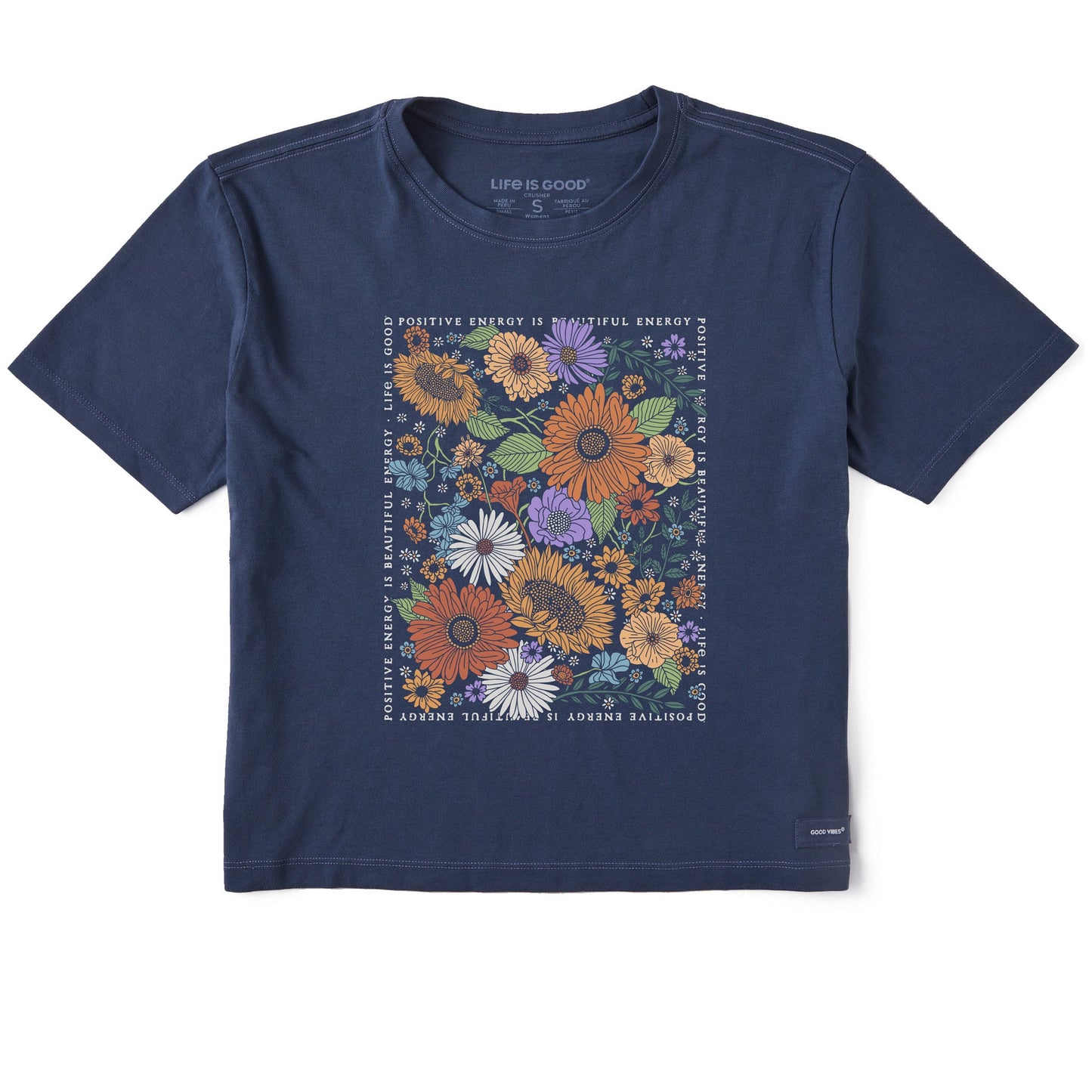 Women's Beautiful Energy Wildflowers Short Sleeve Crusher Boxy Tee