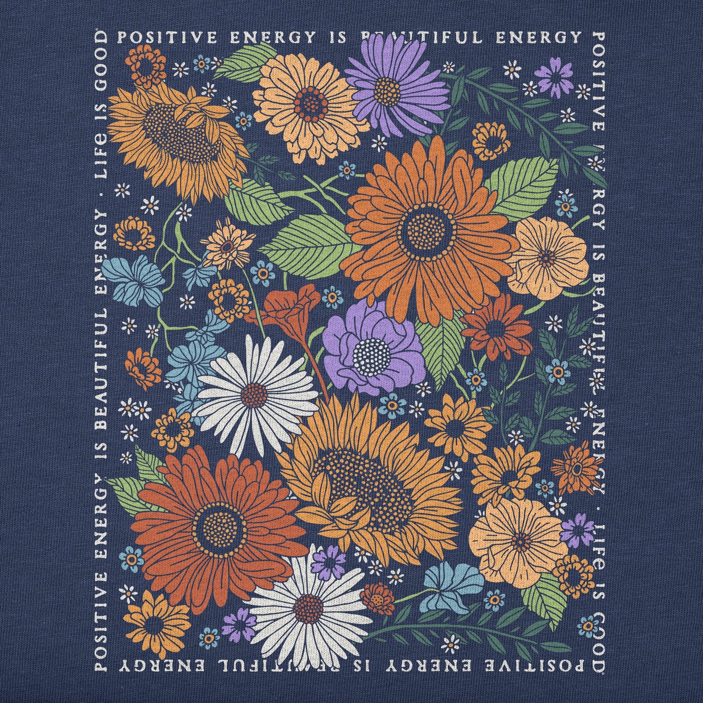 Women's Beautiful Energy Wildflowers Short Sleeve Crusher Boxy Tee