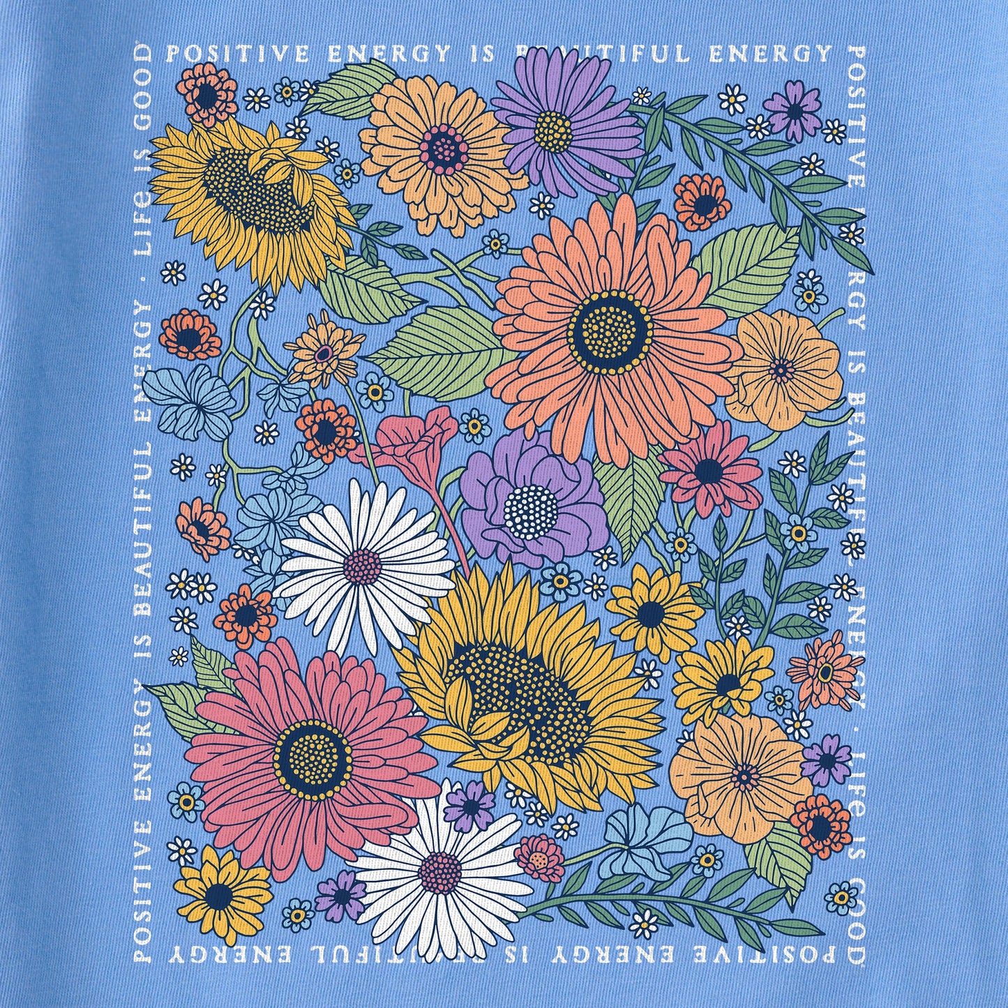 Women's Beautiful Energy Wildflowers Short Sleeve Crusher Boxy Tee