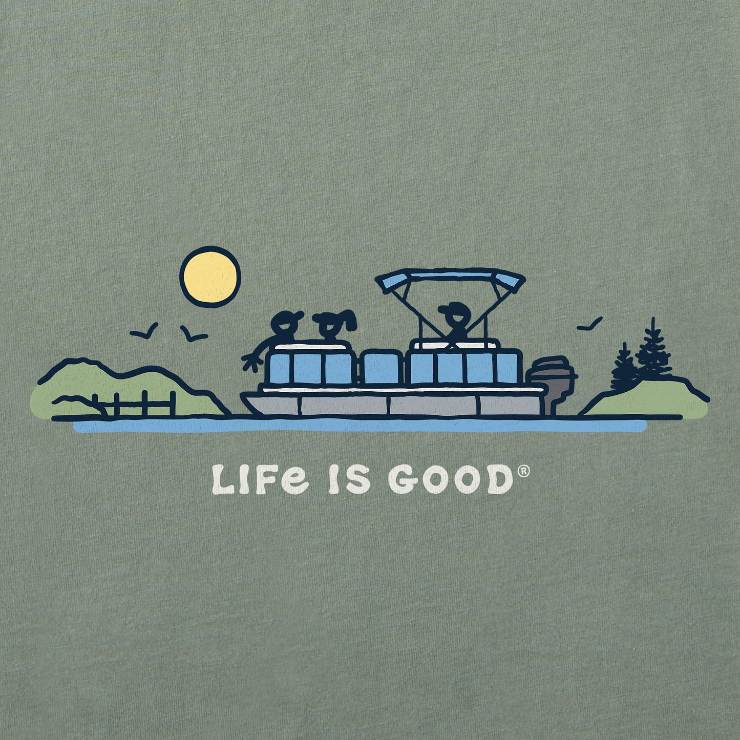 Men's Pontoon Boat Vista Short Sleeve Crusher Tee