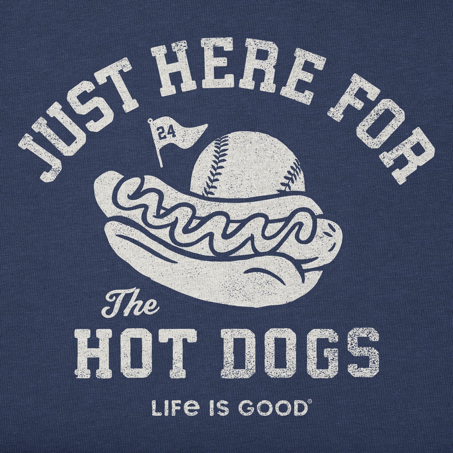 Men's Here for the Hot Dogs Baseball Short Sleeve Crusher Tee