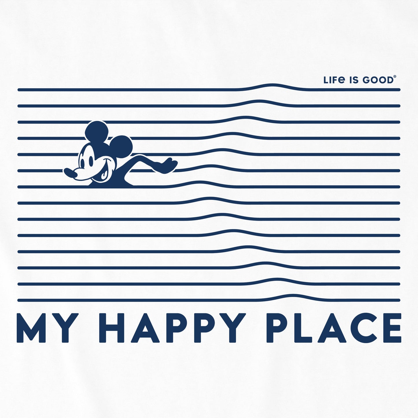 Men's Happy Place Willie Swimming Short Sleeve Tee