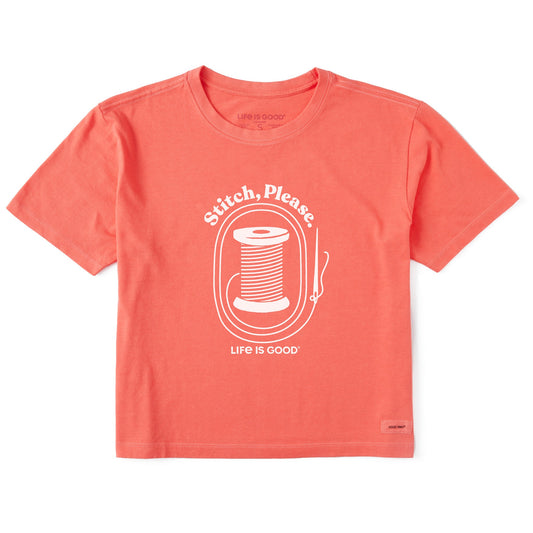 Women's Stitch, Please Short Sleeve Crusher Boxy Tee