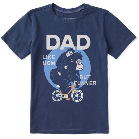 Kids Dad Like Mom but Funner Short Sleeve Crusher Tee