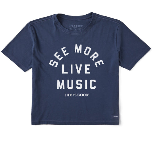 Women's See More Live Music Short Sleeve Crusher Boxy Tee