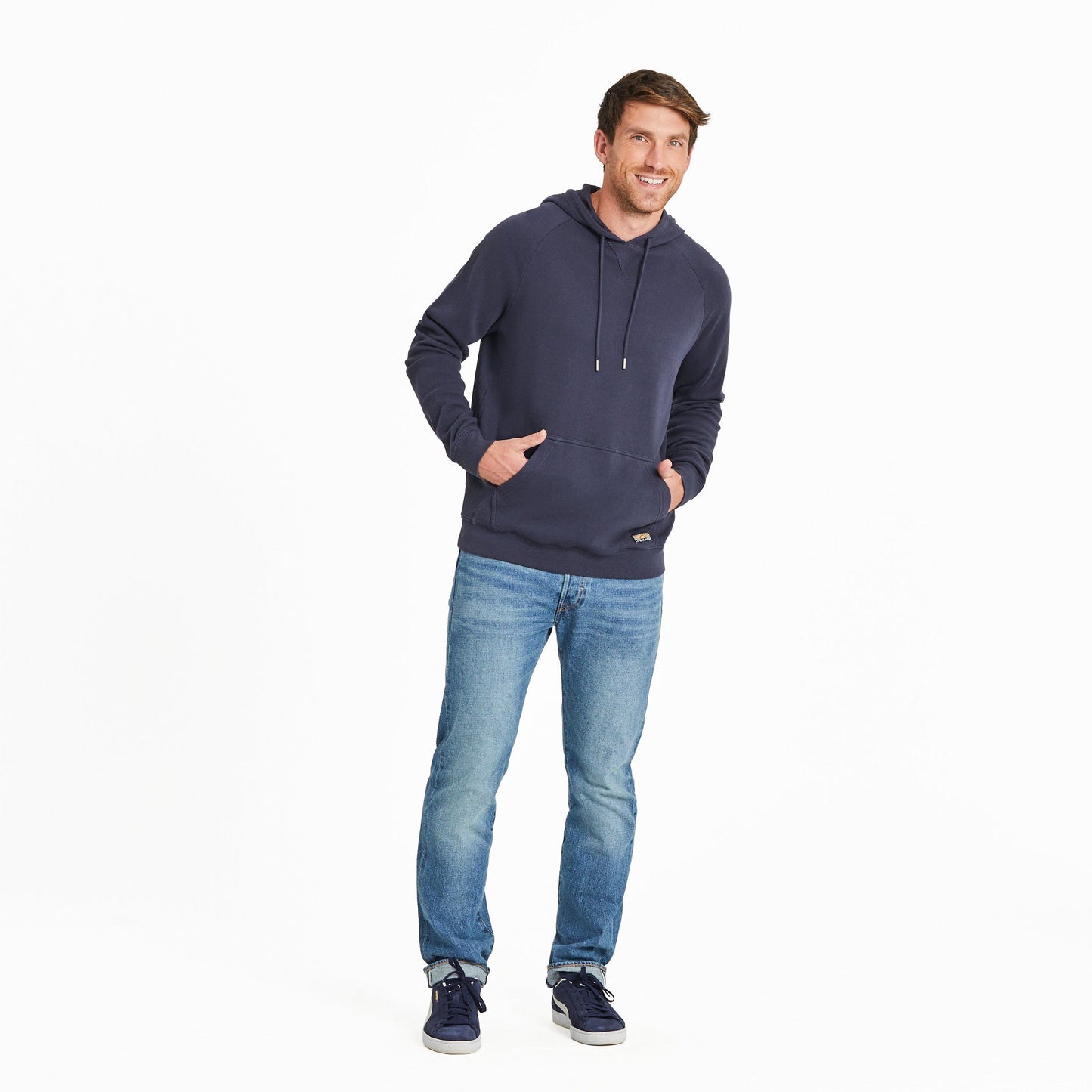 Men's Solid French Terry Pullover Hoodie