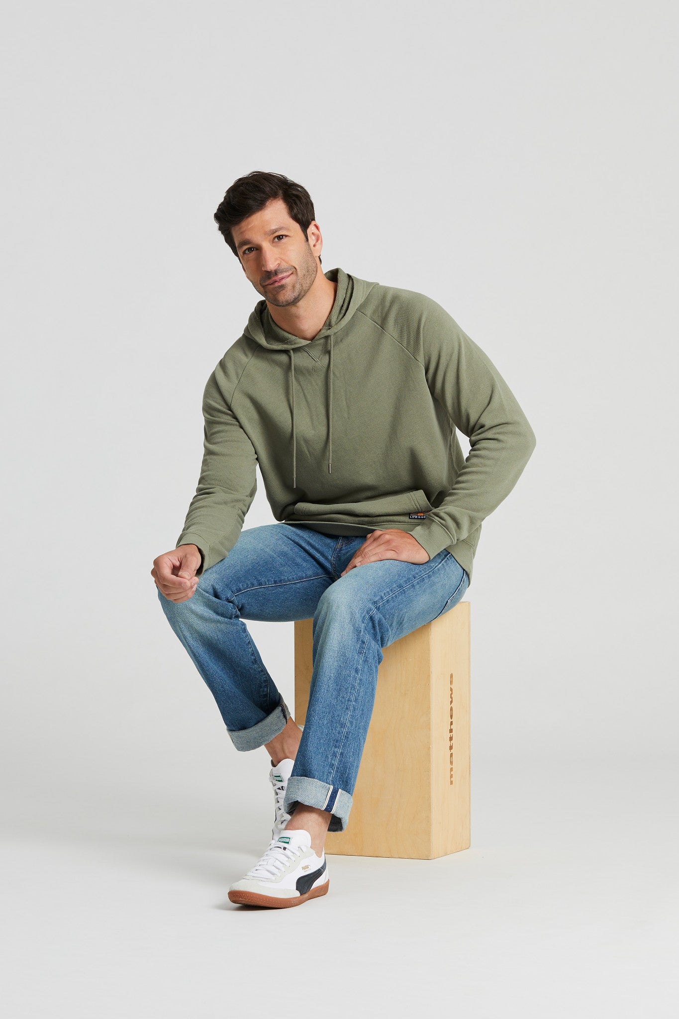 Men's Solid French Terry Pullover Hoodie