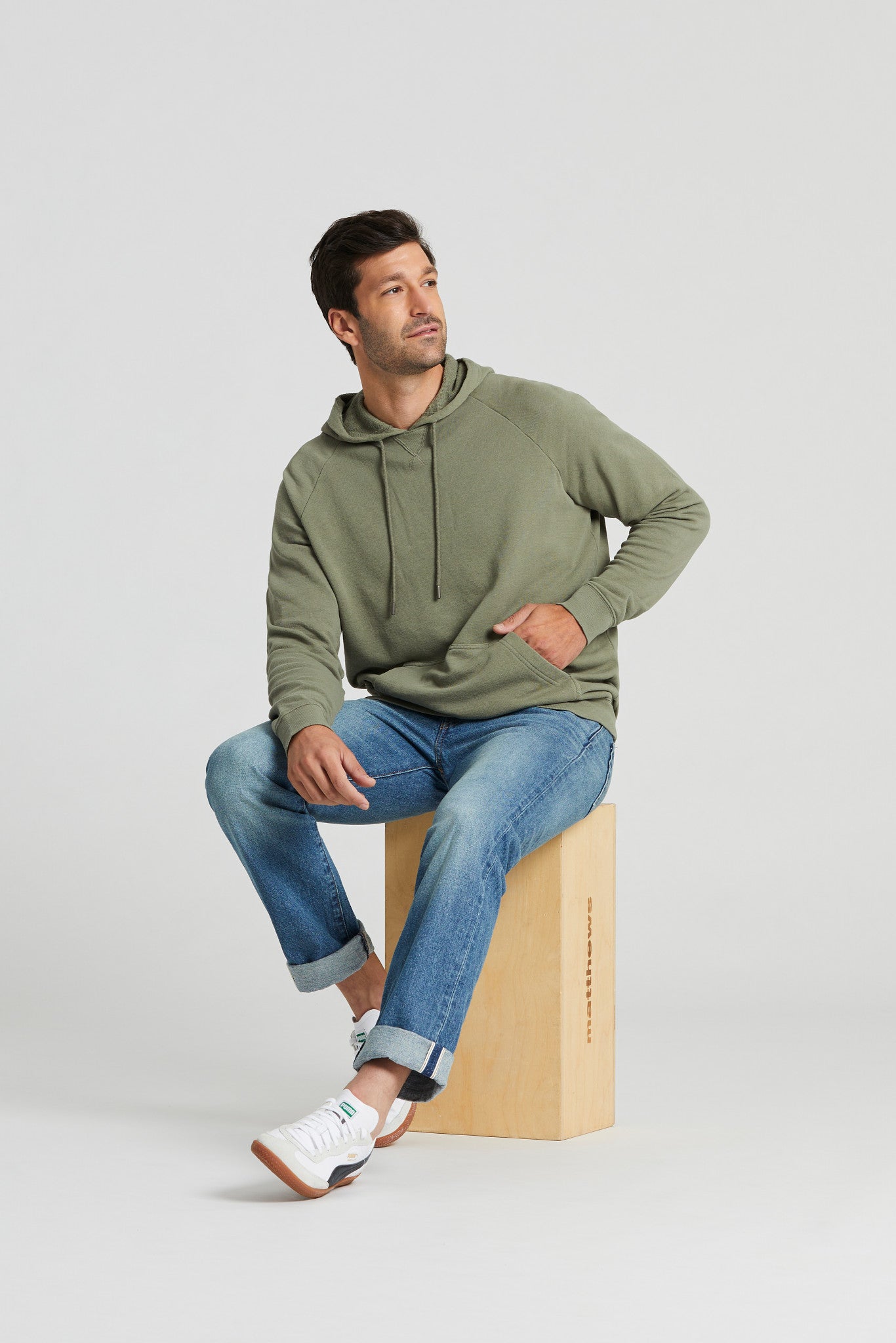 Men's Solid French Terry Pullover Hoodie