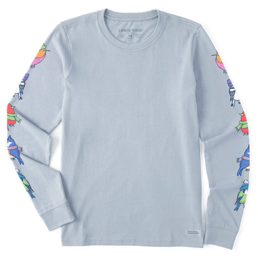 Women's Winter Birds Long Sleeve Crusher Tee