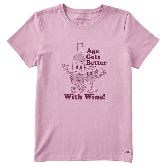Women's Age Gets Better With Wine Mascot Short Sleeve Tee