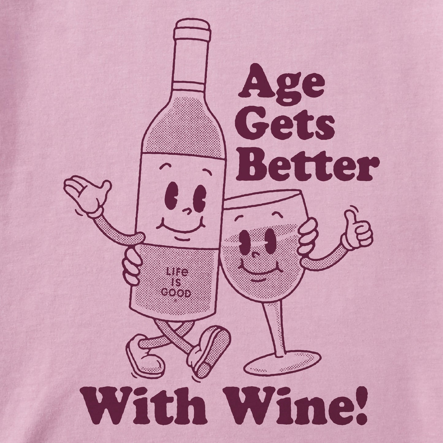 Women's Age Gets Better With Wine Mascot Short Sleeve Tee