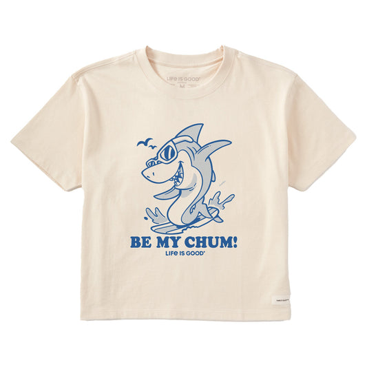 Women's Be My Chum Shark Short Sleeve Crusher Boxy Tee