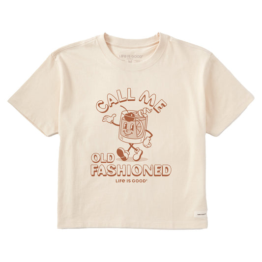 Women's Call Me Old Fashioned Mascot Short Sleeve Crusher Boxy Tee