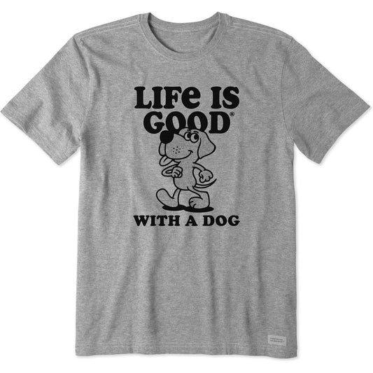 Men's Life is Good With a Dog Short Sleeve Tee
