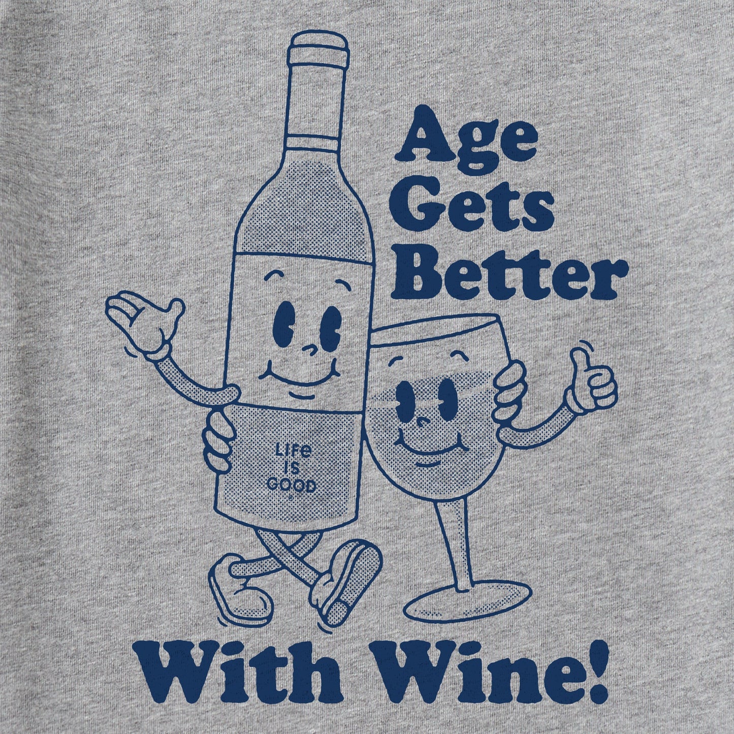 Men's Age Gets Better With Wine Mascot Short Sleeve Tee