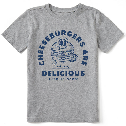 Kids Cheeseburgers are Delicious Short Sleeve Crusher Tee