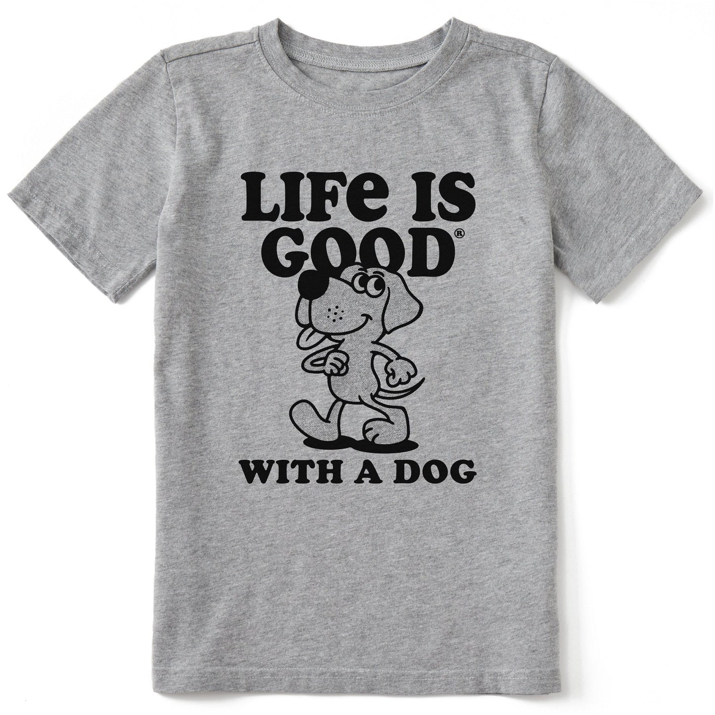 Kids Life is Good With a Dog Short Sleeve Crusher Tee