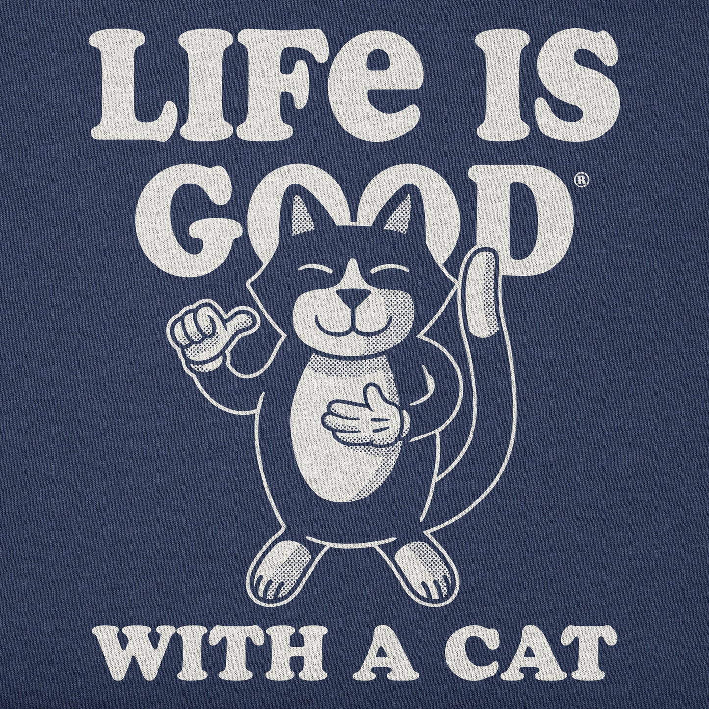 Kids Life is Good With a Cat Short Sleeve Crusher Tee