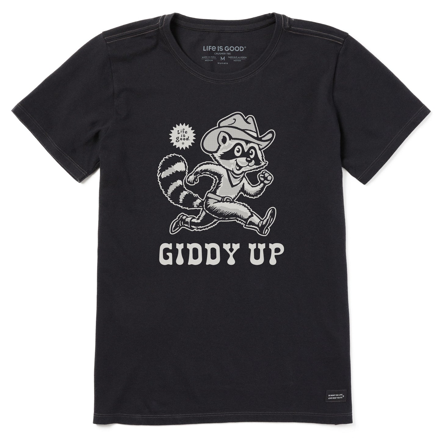 Women's Giddy Up Raccoon Short Sleeve Tee