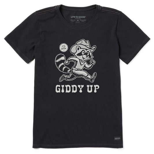 Women's Giddy Up Raccoon Short Sleeve Tee