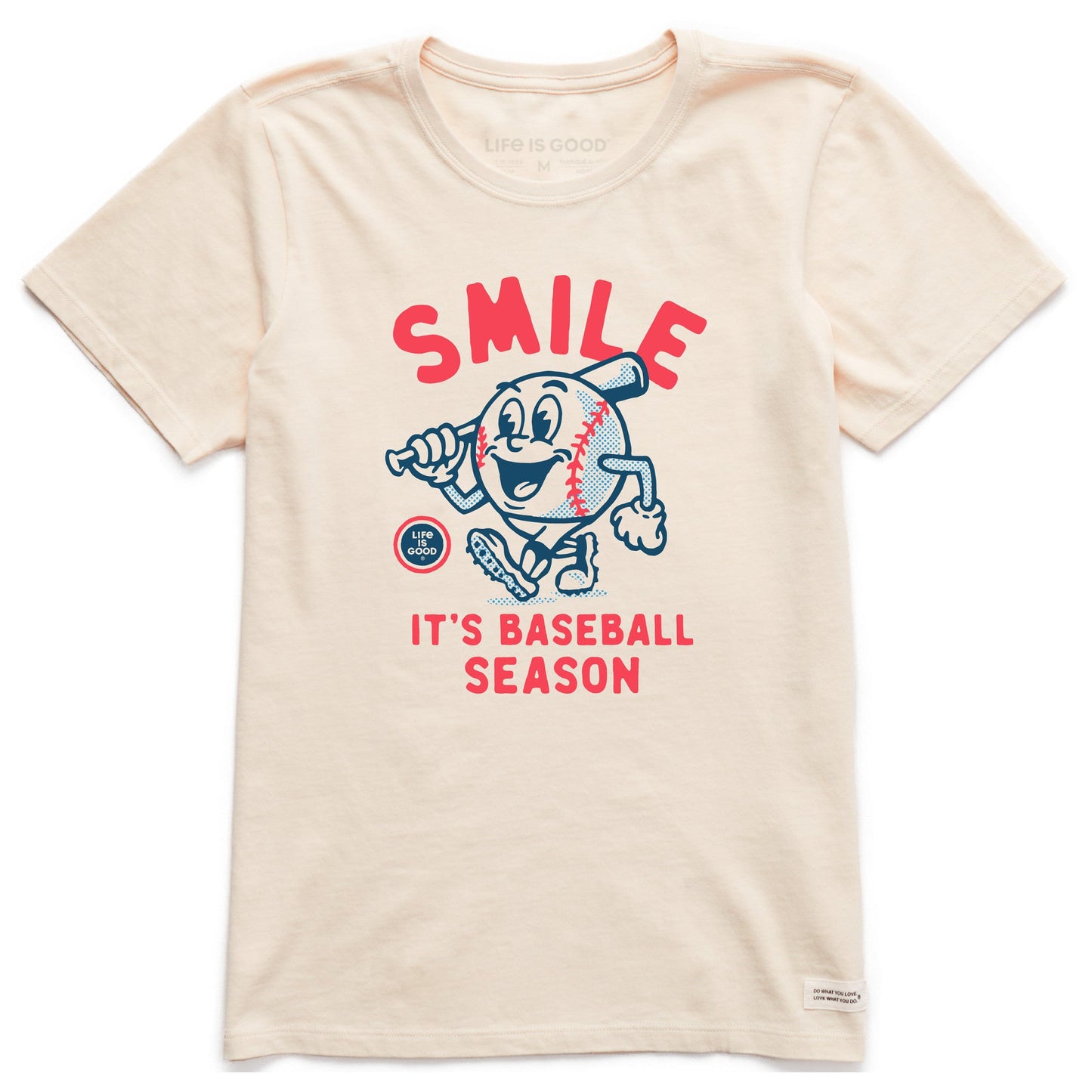 Women's Smile It's Baseball Season Mascot Short Sleeve Crusher Tee