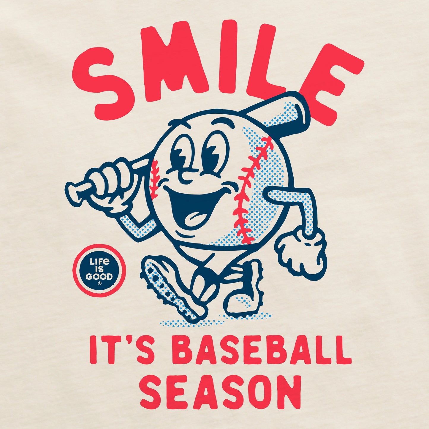Women's Smile It's Baseball Season Mascot Short Sleeve Crusher Tee