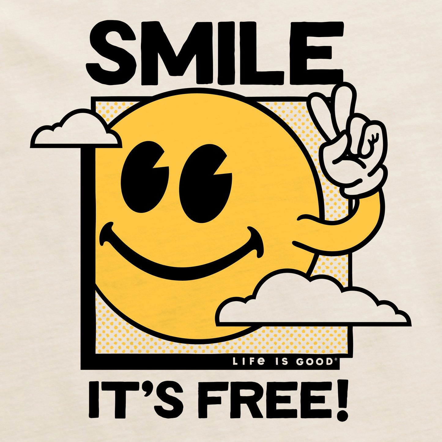 Women's Smile It's Free! Clouds Short Sleeve Crusher Tee