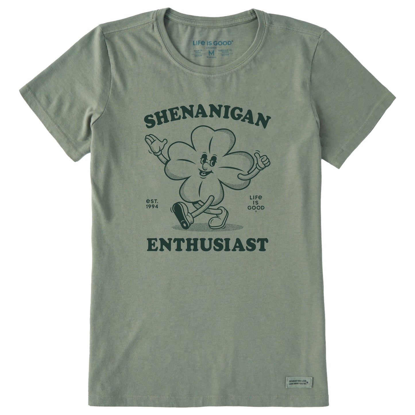 Women's Shenanigan Enthusiast Clover Short Sleeve Crusher Tee