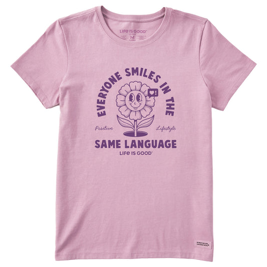 Women's Everyone Smiles Flower Short Sleeve Tee