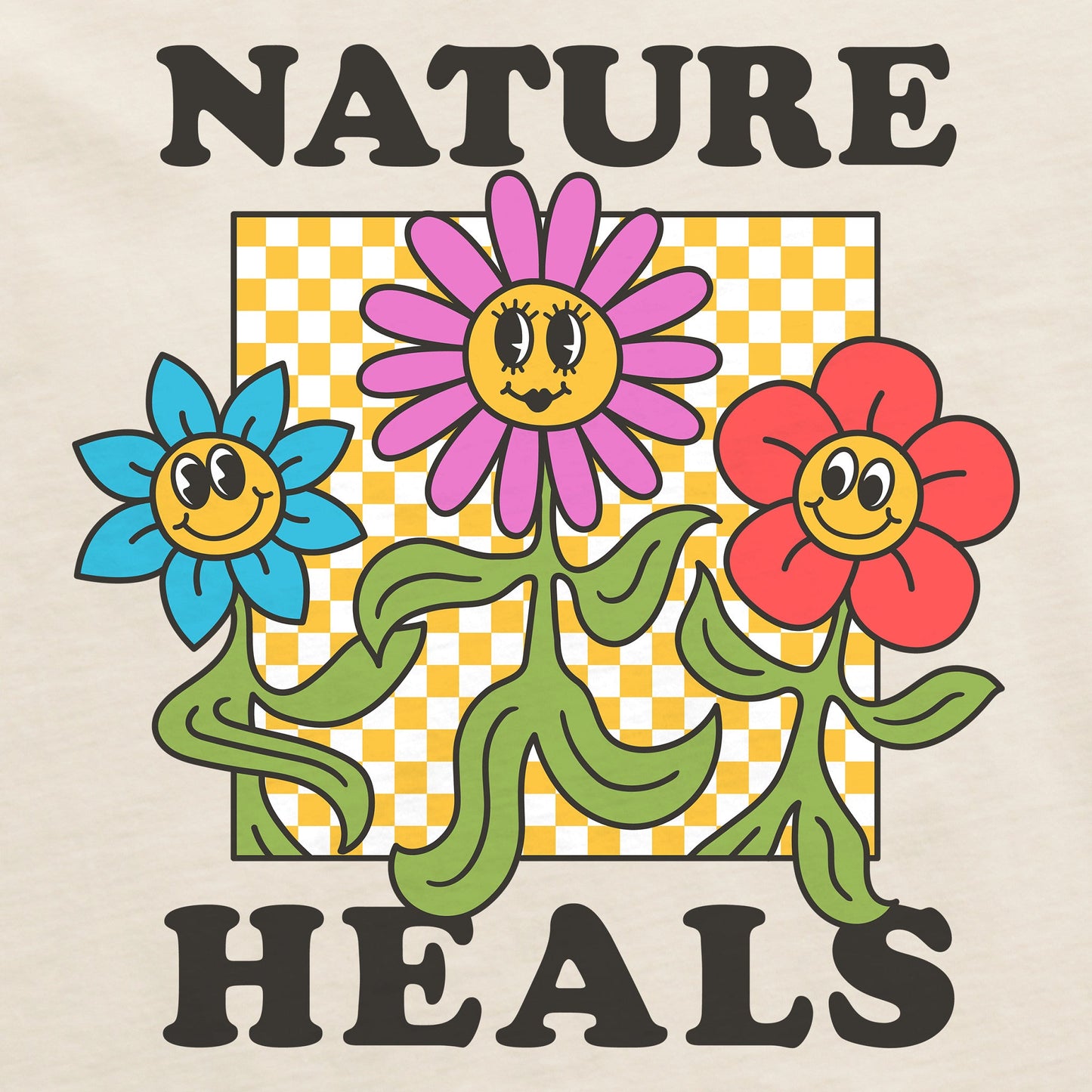 Women's Nature Heals Fun Flowers Short Sleeve Crusher Boxy Tee