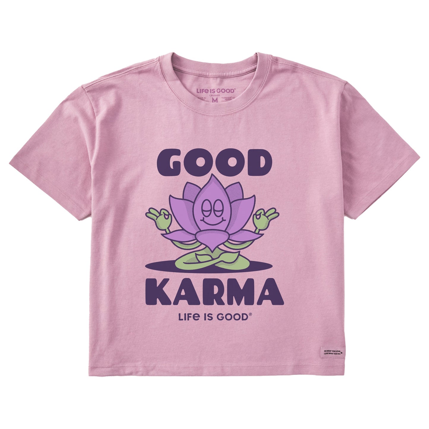 Women's Good Karma Lotus Short Sleeve Crusher Boxy Tee