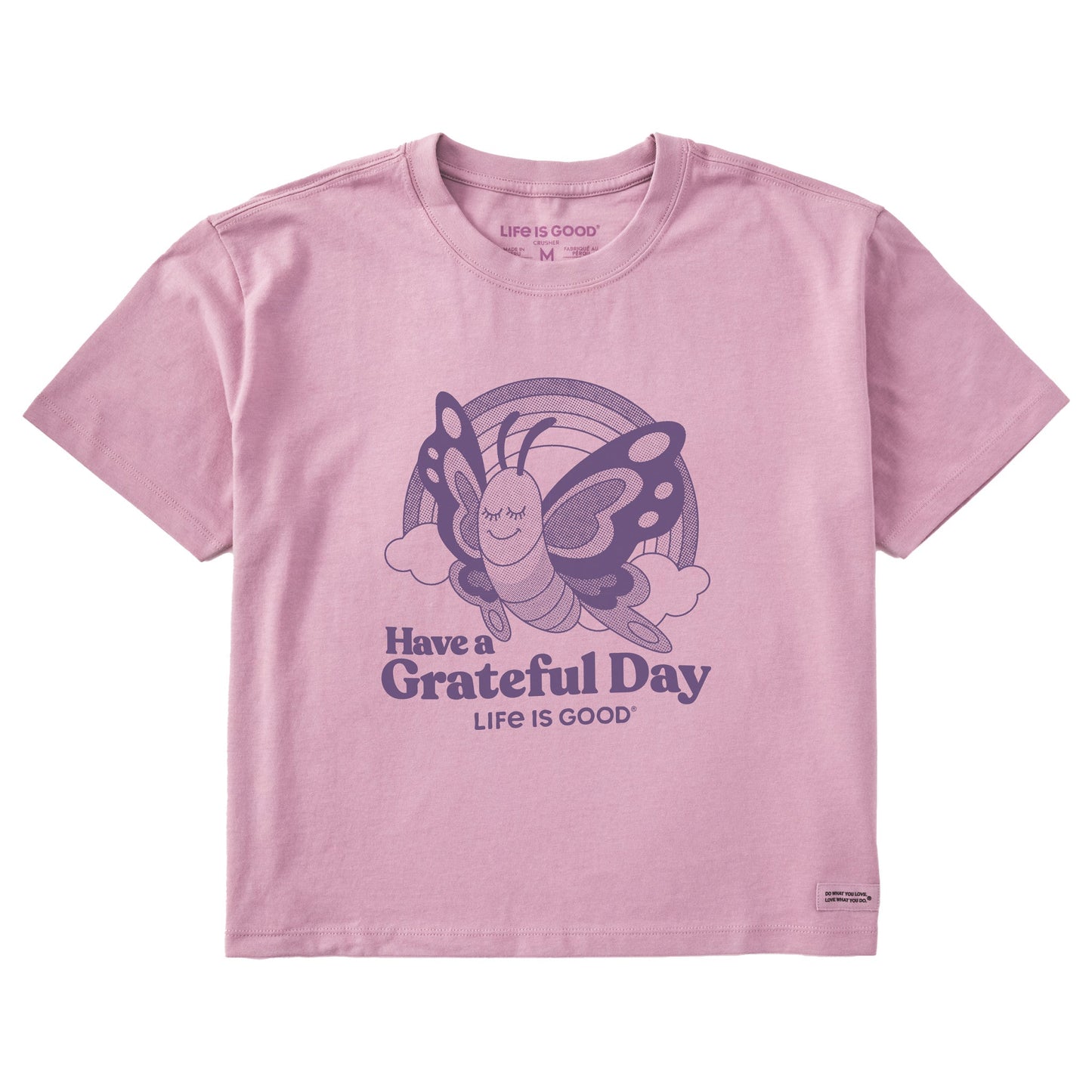 Women's Grateful Day Butterfly Short Sleeve Crusher Boxy Tee