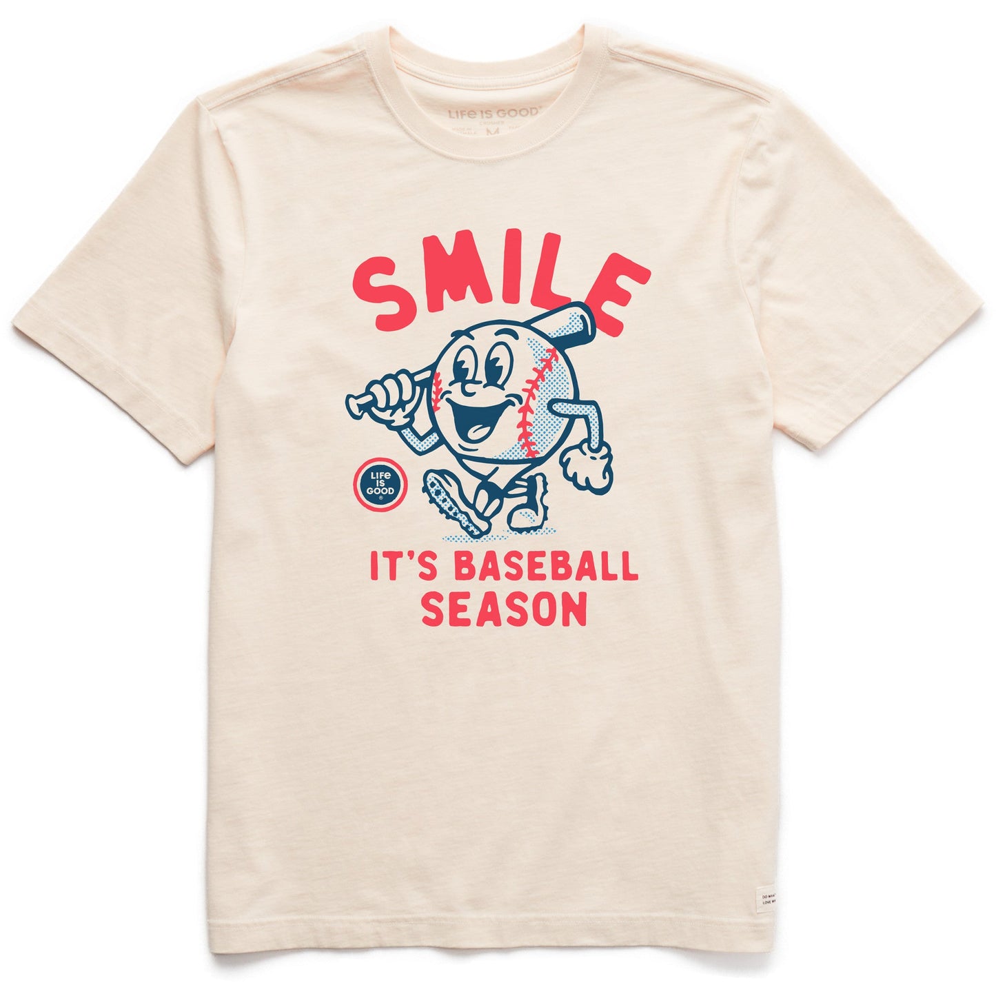 Men's Smile It's Baseball Season Mascot Short Sleeve Crusher Tee