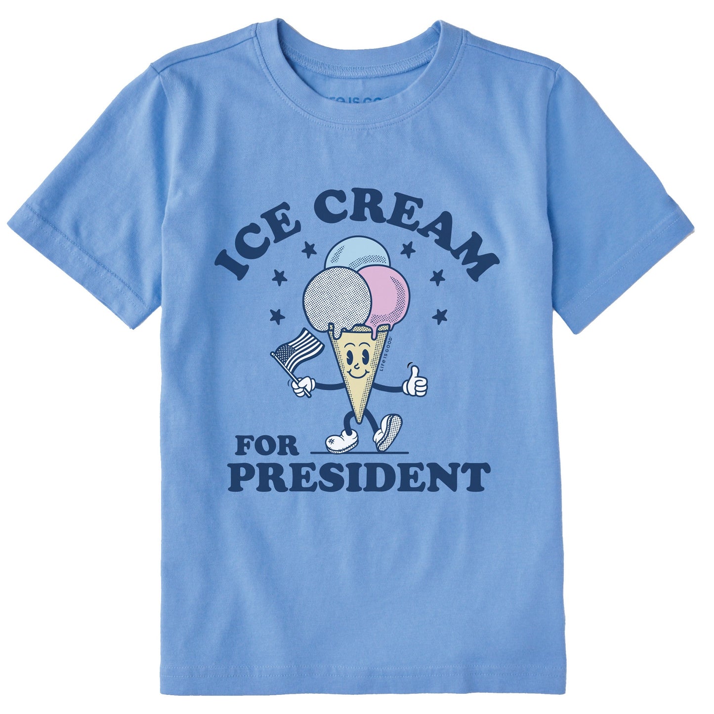 Kids Ice Cream for President Short Sleeve Crusher Tee