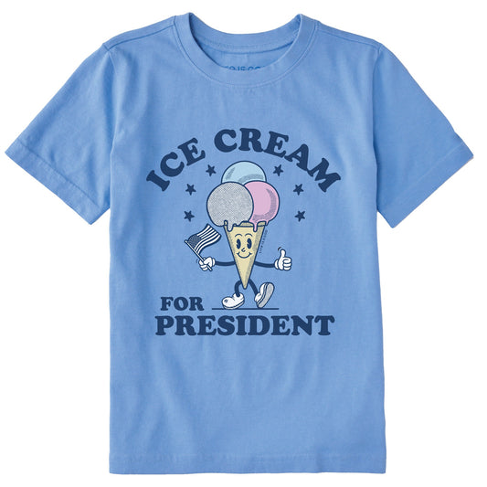 Kids Ice Cream for President Short Sleeve Crusher Tee