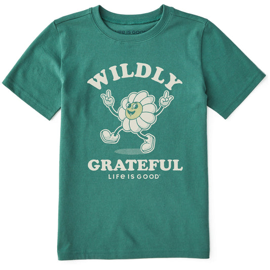 Kids Wildly Grateful Flower Short Sleeve Crusher Tee