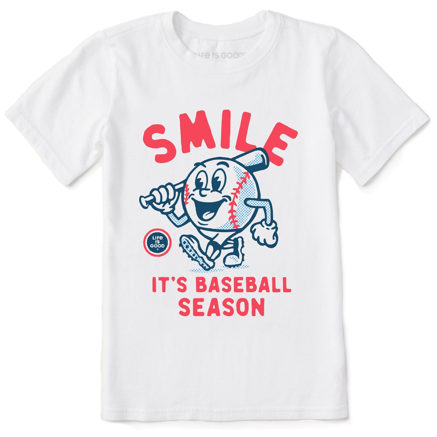 Kids Smile It's Baseball Season Mascot Short Sleeve Crusher Tee