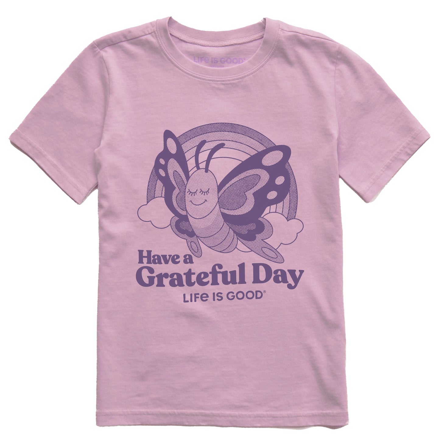 Kids Grateful Day Butterfly Short Sleeve Crusher Tee