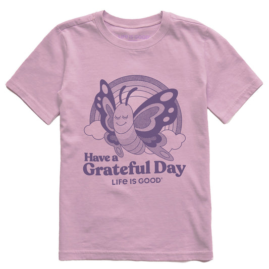Kids Grateful Day Butterfly Short Sleeve Crusher Tee