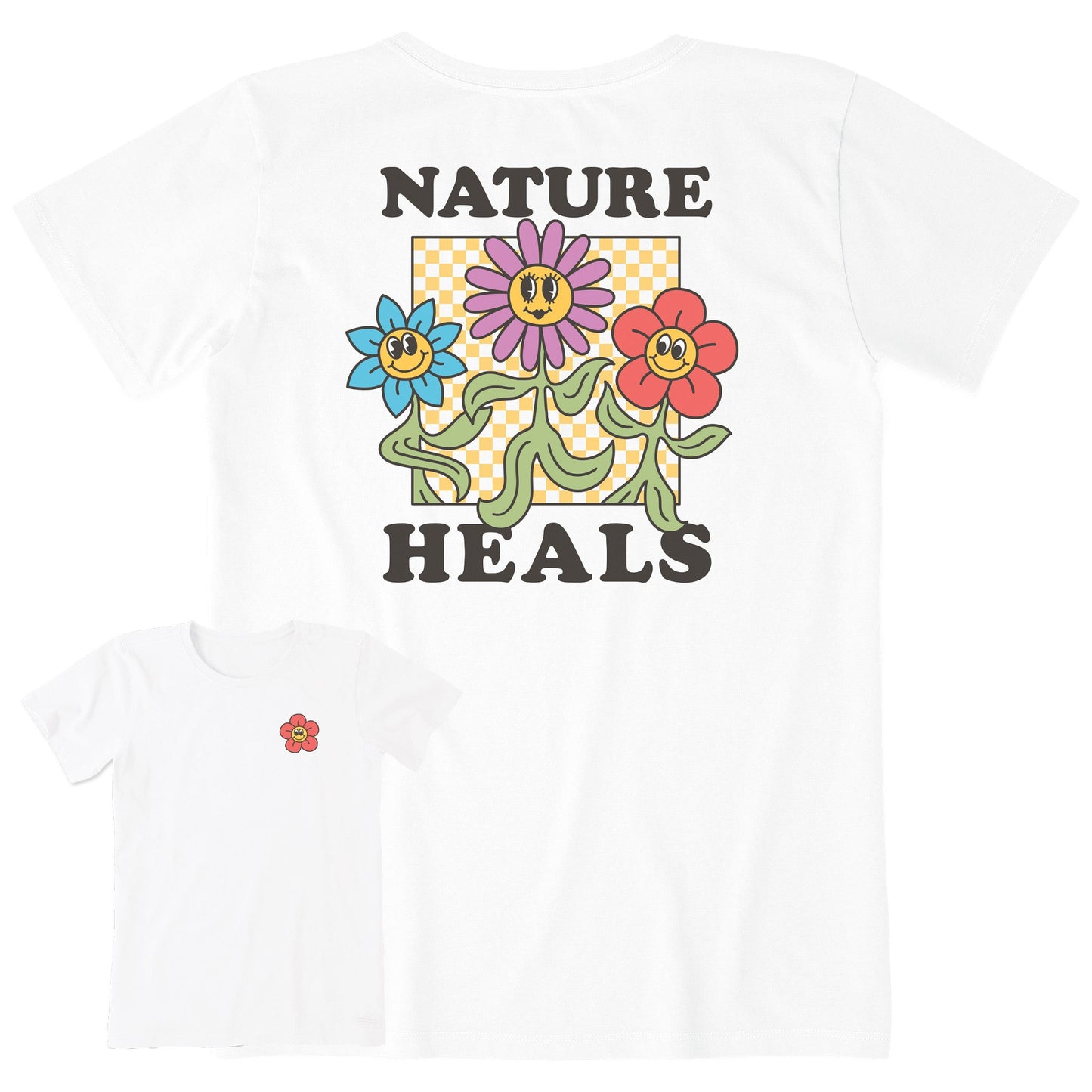 Women's Nature Heals Flowers Short Sleeve Tee